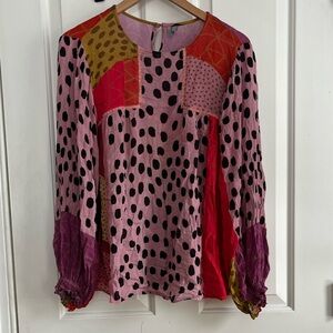 Polka Dot Patchwork Women's Top
